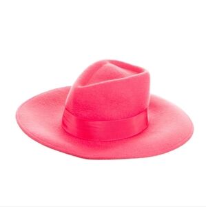Eugenia Kim Wide Brim Pink Wool Fedora, OS, EUC
